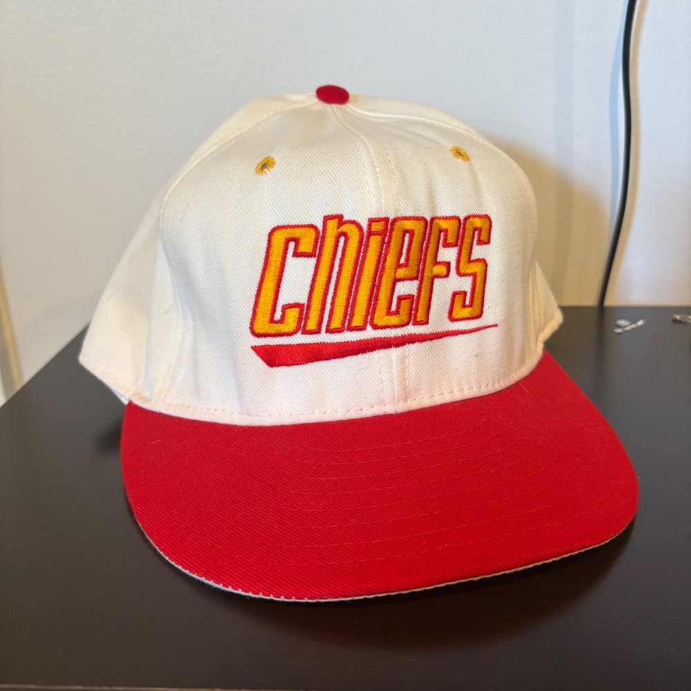 Kansas City Chiefs Hat Men 7 1/4 White Vintage Annco USA Made NFL‎ Double Logo